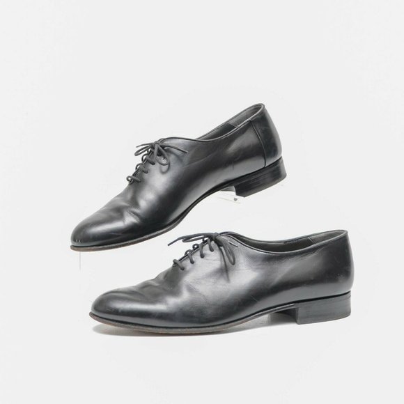 Bally of Switzerland Vintage Black Leather Oxford Dress...
